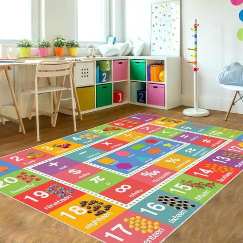 Miniatura 13 de ABC - Alfombra educativa del alfabeto, alfombra de juego de 4 x 6 pies para niños, sala de juegos, tapete antideslizante para niños y niñas Alphabet