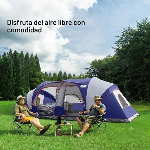 Miniatura 7 de CAMPROS CP Tienda de campaña para 12 personas, tiendas de campaña familiares de 3 habitaciones, tienda familiar impermeable y resistente al viento