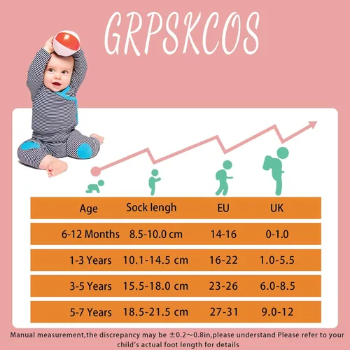 Miniatura 7 de GRPSKCOS Calcetines de agarre para niñas pequeñas, 12 pares de calcetines antideslizantes y transpirables para niñas de 1 a 7 años