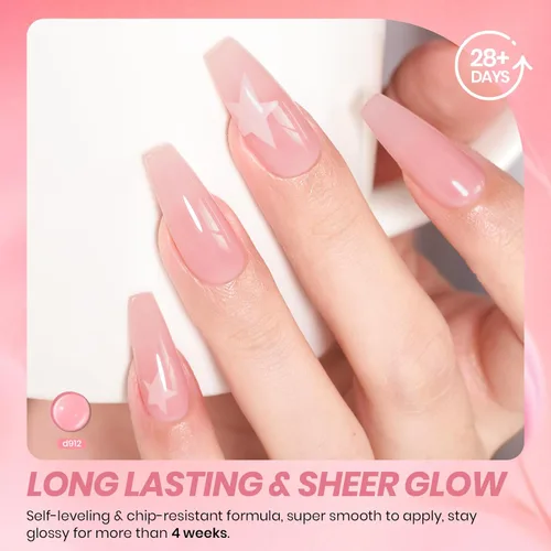 Miniatura 58 de Beetles - Esmalte de uñas de gel rosa claro, 0.5 fl oz, color rosa bebé, esmalte de gel que se absorbe con luz UV LED, arte de uñas de verano, salón