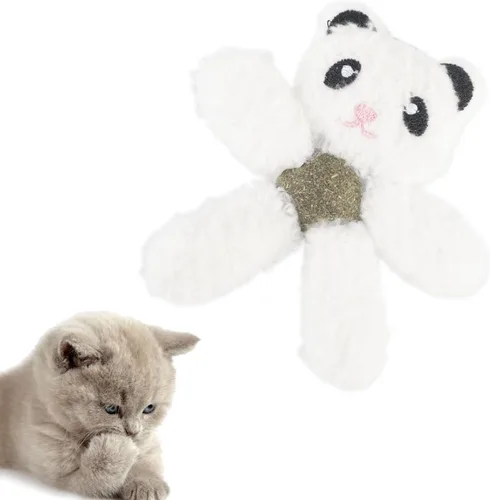 Miniatura 21 de Juguetes de felpa con hierba gatera para gatos de interior, juguetes interactivos para masticar para dentición y cuidado dental, juguete de nailon