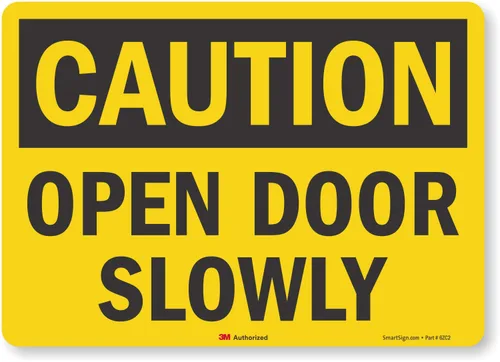 Miniatura 7 de Etiqueta "Precaution - Open Door Slowly" de SmartSign Vinilo laminado de 5 x 7 pulgadas