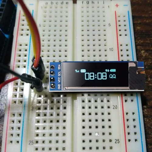 Miniatura 6 de Dorhea 2 unids 0.91 OLED I2C módulo de pantalla IIC 0.91 pulgadas I2C SSD1306 LED DC módulo azul I2C LCD 128x32 controlador de pantalla compatible