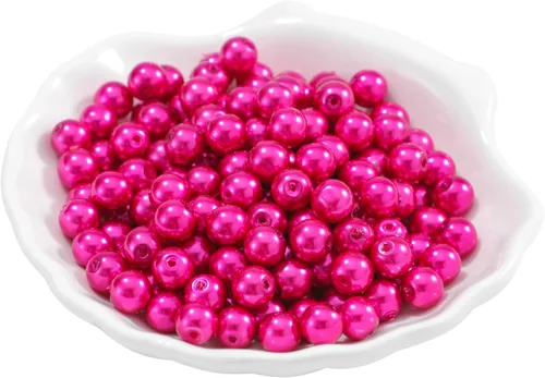 Miniatura 10 de 200 piezas de cuentas de perlas de cristal falsas redondas checas pequeñas con lustre satinado, cuentas separadoras sueltas a granel con agujeros