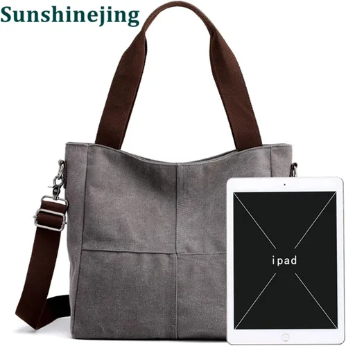 Miniatura 4 de Sunshinejing Bolso de lona pequeño para mujer, bolso cruzado de hombro, bolsos de trabajo, bolso de viaje