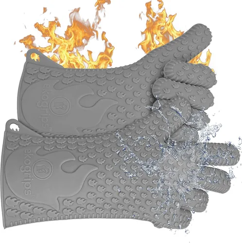 Jolly Green Products Ekogrips - Guantes de barbacoa resistentes al calor para cocinar y manipular carne, guantes de horno de cocina, accesorio para