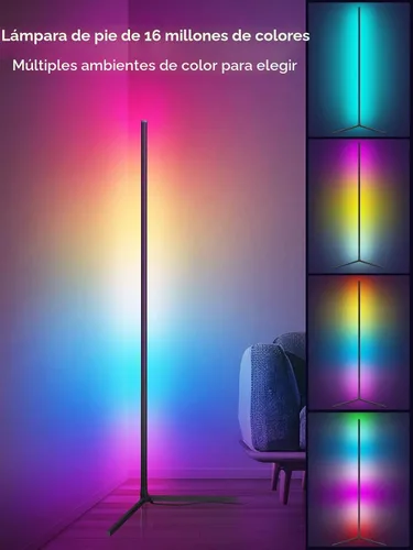 Miniatura 2 de Tyute Lámpara de pie de esquina, lámpara de esquina LED RGB con sincronización de música, aplicación inteligente y control remoto, luz de ambiente