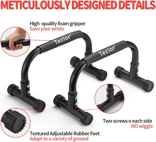 Miniatura 4 de Teclor Barra de flexión, barras paralelas para L-sit & Dip, soporte de barras paralelas que no se tambalean para paradas de manos, plancha completa