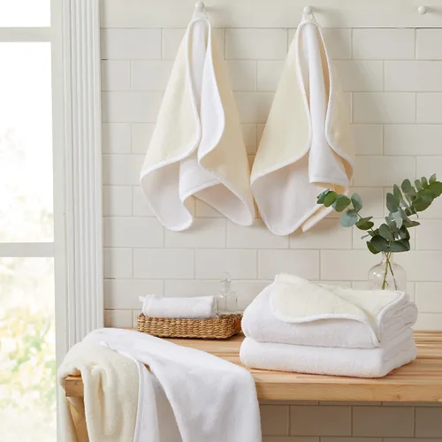 Miniatura 2 de Great Bay Home Toallas de baño reversibles de dos tonos 100% algodón, absorbentes de secado rápido, colección Vanessa