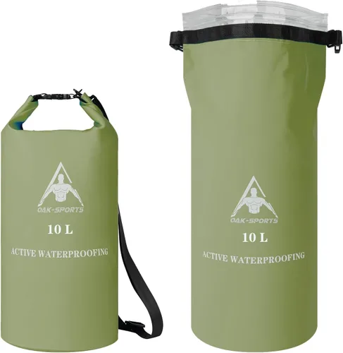 Miniatura 10 de Oak-Sports Dry Bag Mochila impermeable de 5L/10L/20L, bolsa de playa ligera con doble cierre de cremallera para natación, kayak, senderismo