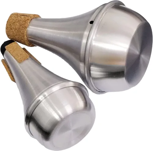 Silenciador de práctica de latón, trompeta de aluminio, corcho, instrumento musical, parte (2 piezas (mudo+silenciador))