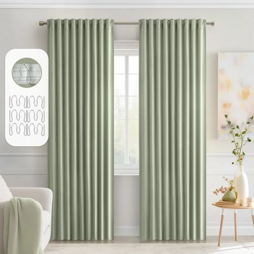 Miniatura 81 de MIULEE Cortinas opacas con pestaña trasera de 63 pulgadas de largo, juego de 2 paneles para sala de estar, dormitorio, privacidad, bolsillo