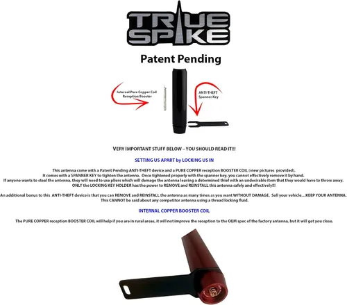 Miniatura 6 de TRUE SPIKE Penetrador rojo de 9 pulgadas - Antena de bala gruesa con antirrobo + bobina de cobre en calibre pesado mecanizado CNC de aluminio corto