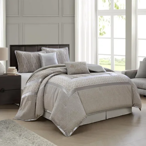 Miniatura 2 de Stratford Park Snuggle - Juego de ropa de cama de 6 piezas, color gris, King, 100% poliéster