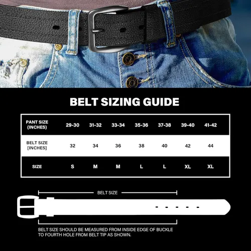 Miniatura 3 de Wrangler Mens Leather Belt Embossed Logo Casual Every Day Belt for Jeans