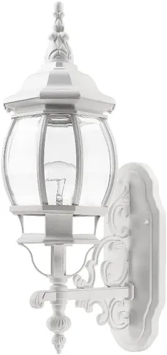 Miniatura 5 de Livex Lighting 7520-04 Farol de pared para exteriores con pantallas de vidrio biselado transparente, negro, 21 x 7 x 21 pulgadas