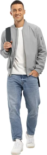 Miniatura 4 de BGOWATU Chaqueta bomber ligera cortavientos con cremallera completa para hombre