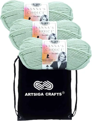 Miniatura 38 de Lion Brand Vanna's Choice Pink 860-101 (3 madejas - mismo lote de tinte) Estambre acrílico mediano Worsted #4 para ganchillo y tejer con bolsa