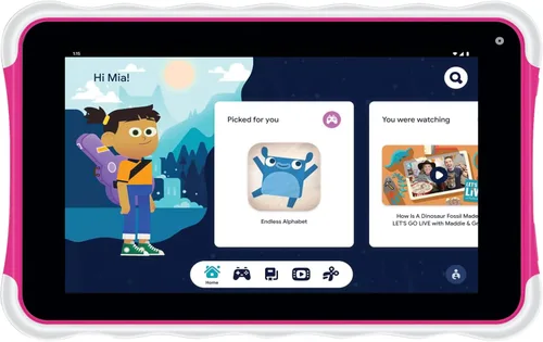 Supersonic SC-779KT - Tablet de 7 pulgadas con Android 13, espacio para niños, Quad-Core, almacenamiento de 32 GB, Bluetooth, cámaras Rosa