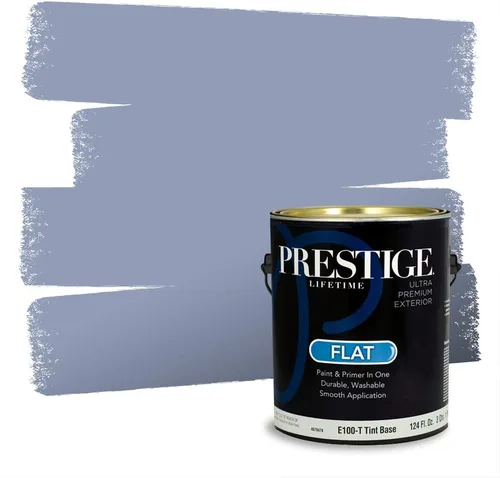 Miniatura 632 de Pintura Exterior + imprimación PRESTIGE, todo-en-uno, 1 galón, acabado mate, color comparable al Valspar* Royal Gray* VS151-Gris real
