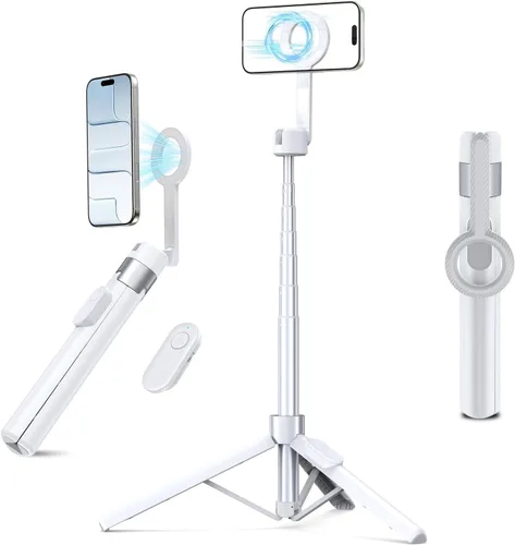 Miniatura 9 de Vimose Monopod - Trípode magnético para iPhone, mini trípode para selfie stick para Magsafe, trípode de viaje portátil giratorio de 360°, soporte