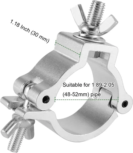 Miniatura 2 de PINGEUI Paquete de 12 abrazaderas de luz de escenario, abrazadera de iluminación de escenario de aleación de aluminio de 2 pulgadas, abrazadera O