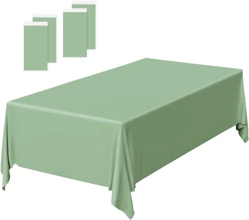 Miniatura 8 de Paquete de 2 Manteles de Plástico Beige Desechables Cubiertas de Mesa Mantel Rectangular Beige para Fiesta Baby Shower Boda Cumpleaños Mantel