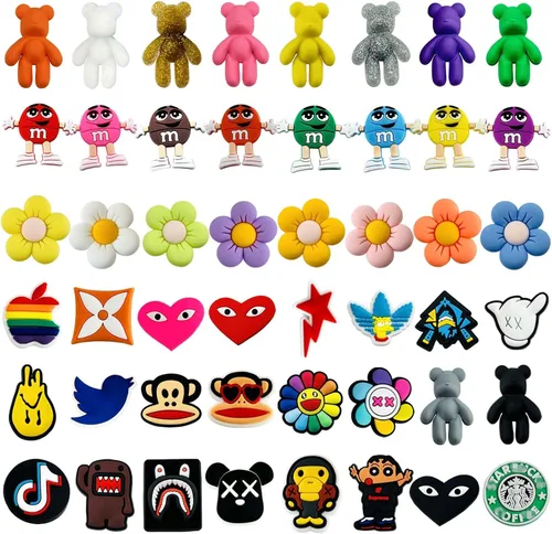 48 piezas de dijes de cocodrilo para zapatos de bestia para niños y niñas, pines de diseño geniales para niños, adultos, hombres y mujeres, dijes