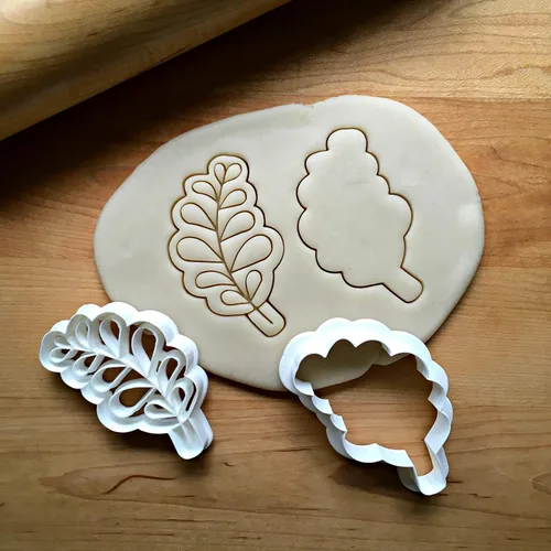 Miniatura 2 de Sweet Prints Inc Set of 2 Rounded Leaf Cookie Cutters - Dishwasher Safe