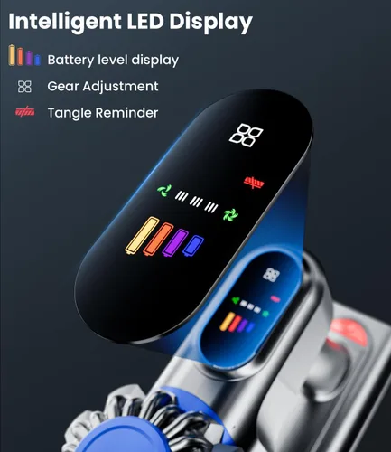 Miniatura 4 de KARDV Aspiradora inalámbrica, aspiradora de 500 W/40 Kpa para el hogar, aspiradora de palo de 60 minutos con pantalla LED, carga antienredos