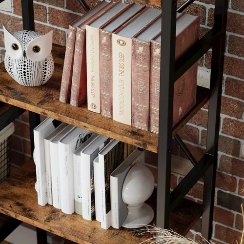 Miniatura 5 de IRONCK Librerías y estanterías de triple ancho de 5 niveles, estantería industrial grande, estantes abiertos con marco de metal para sala de estar