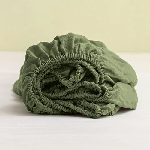 Miniatura 10 de Simple&Opulence Sábana bajera ajustable 100% lino (1 pieza), funda de colchón, lino belga natural, tamaño matrimonial, bolsillo profundo de 14 Gris