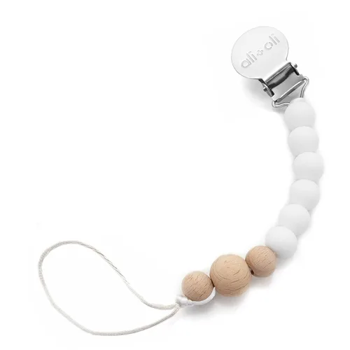 Miniatura 14 de Ali+Oli Clip de silicona para chupete para bebé (toda madera) 100% de grado alimenticio sin BPA para recién nacido, clip para bebé niño o niña