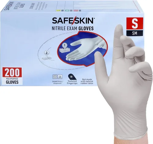 Miniatura 14 de SAFESKIN Nitrile Exam Gloves Disposable - 3.5 Mil, Gray, Powder Free Gloves for Medical, Dental, Cleaning, Cooking