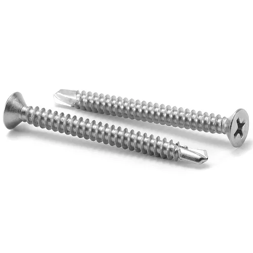 Miniatura 11 de Tornillos de chapa metálica #8 x 1-1/4 pulgadas, 100 tornillos Tek de cabeza plana de acero inoxidable 410, tornillos autorroscantes rápidos por SG