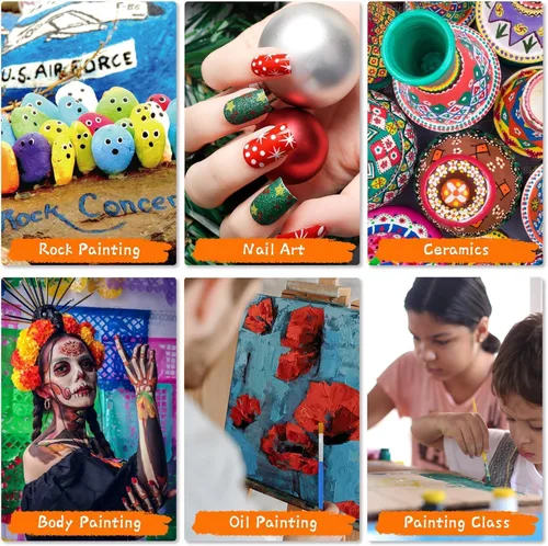 Miniatura 4 de Halobios Pinceles de pintura pequeños para manualidades, juego de pinceles de pintura para pintura acrílica, 30 piezas a granel, mini pinceles