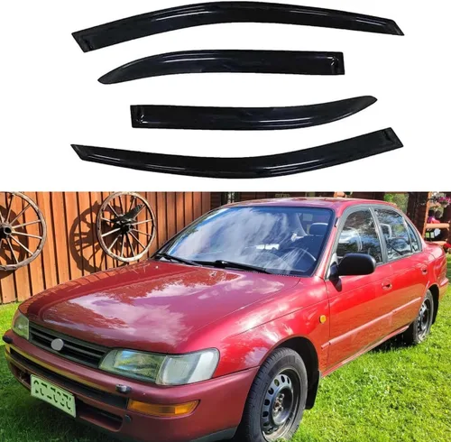 Miniatura 12 de Juego de 4 protectores de lluvia originales, deflectores de ventana de montaje exterior, viseras laterales de buen aspecto compatibles con Toyota