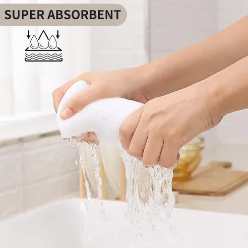 Miniatura 100 de Kitinjoy - Paños de cocina de 100 % algodón, tela de tejido gofrado, paño de limpieza ultrasuave, absorbente y de secado rápido. Beige
