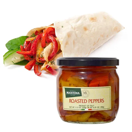 Miniatura 6 de Mantova Pimientos asados, 11.3 onzas (paquete de 2), producto de Italia, totalmente naturales, ligeramente tostados, aptos para veganos, sin OMG