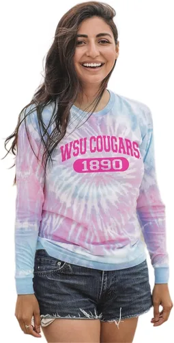 Miniatura 19 de Blue 84 Camiseta de manga larga con licencia oficial de la NCAA para mujer, teñido anudado