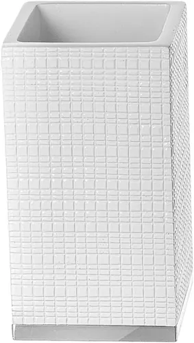 Miniatura 6 de Creative Scents Estella - Juego completo de accesorios de baño, juego de baño blanco de 4 piezas con base plateada incluye: dispensador de jabón