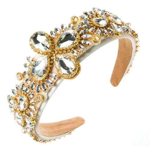 Miniatura 26 de Diadema de moda para mujer, hermosa diadema retro con diamantes de imitación de cristal, accesorios para mujeres y niñas (diadema 3)