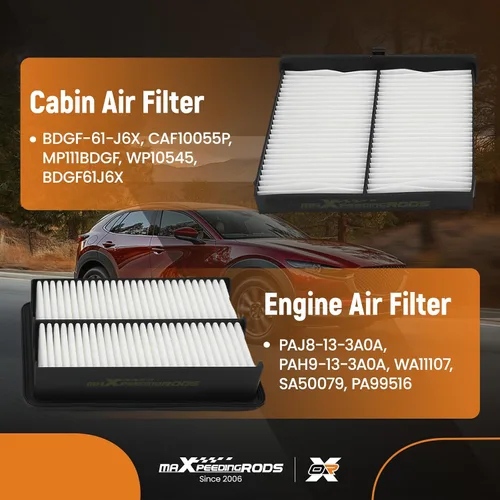 Miniatura 3 de maXpeedingrods PAJ8-13-3A0A BDGF-61-J6X Kit de filtro de aire de motor y filtro de aire de cabina para Mazda CX-30 4Cyl L Gas 2.0L/2.5L 2020-2025