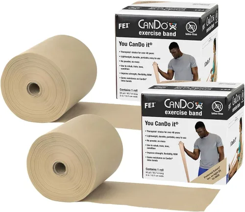 Miniatura 5 de CanDo Twin-Pak - Banda de ejercicio sin látex, color negro, 100 yardas