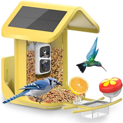 Miniatura 9 de Alimentador para pájaros con cámara con energía solar: Alimentador inteligente para pájaros con cámara de 2K de alimentación en vivo para el patio