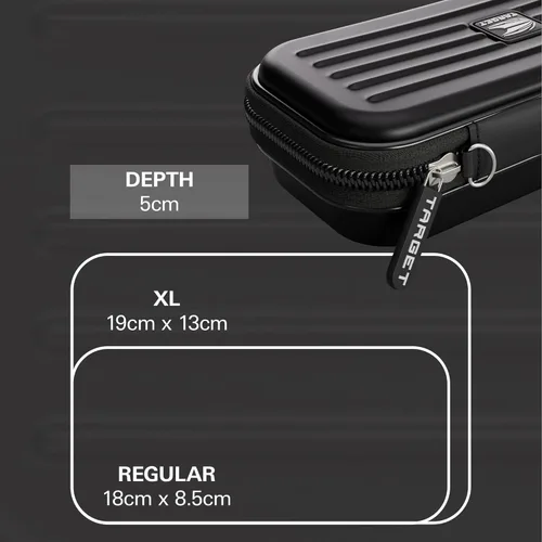 Miniatura 7 de Target Darts Funda de dardos Takoma, tamaño regular, negra Guarda 3 dardos completamente ensamblados y accesorios Estuche con bolsillos con Negro