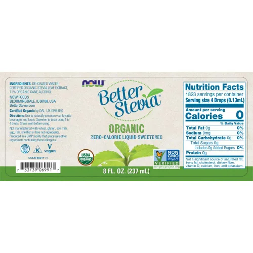 Miniatura 2 de Extracto de estevia orgánico de NOW Foods, de 8 onzas líquidas