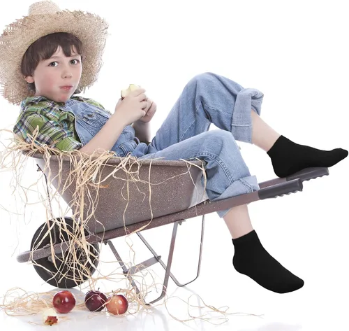 Miniatura 6 de Cooraby 15 pares de calcetines de corte bajo para niños y adolescentes calcetines de tobillo para niños grandes o niñas