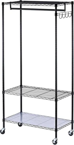 Alera ALEGR363618BL 36 pulgadas de ancho x 18 pulgadas de profundidad x 75 pulgadas de alto 30 estantes de alambre para ropa - Negro