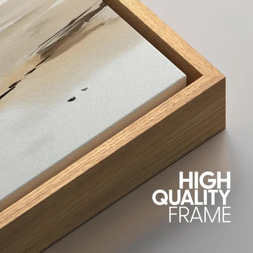 Miniatura 174 de SIGNWIN Lienzo enmarcado para pared, arte con pinceladas de flujo neutro en tonos beige abstractos, ilustraciones, arte moderno, decorativo